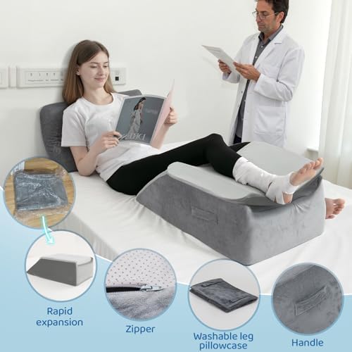 LOFE Adjustable Leg Elevation Pillow 6 Heights with Cooling Cover