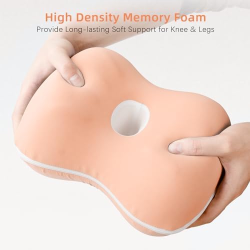 Cooling Knee Pillow for Side Sleepers - Memory Foam with Strap 1