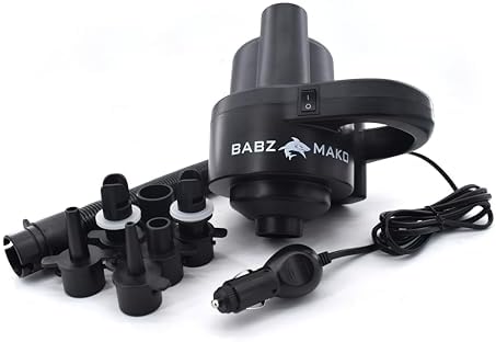 BABZ Mako 12V Air Pump with 6 Nozzles and Extra Long Hose 1