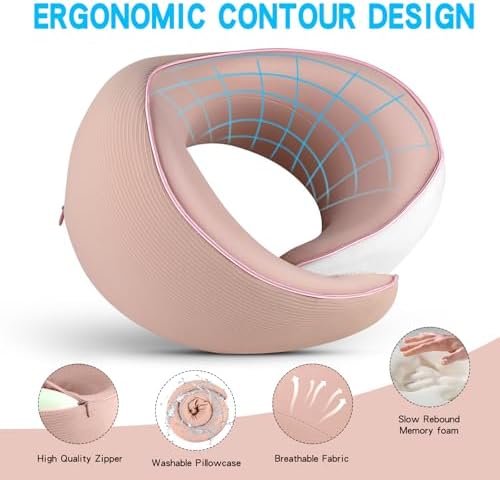 Adjustable Memory Foam Travel Pillow with Knitted Cotton Cover