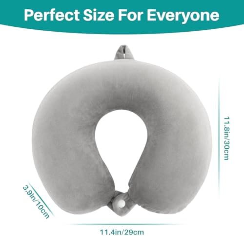 Rainflow Memory Foam Travel Pillow with Washable Cover
