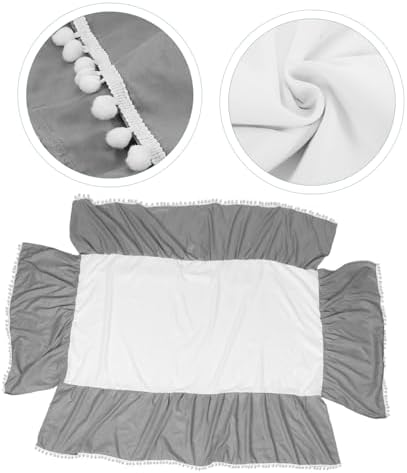 YARNOW Crib Skirt Pompom Decor Cotton Bed Cover