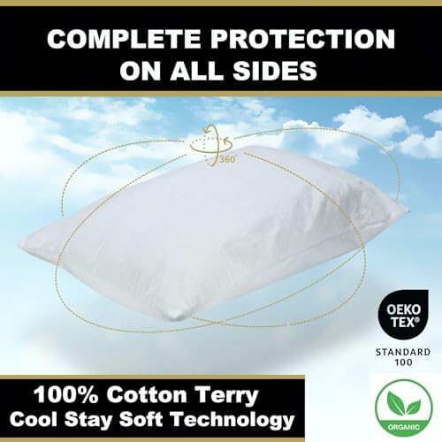 4 Pack Mattshield MAX Comfort Pillow Protectors with Zipper
