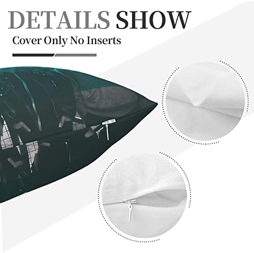 AMIOUDR 18x18 Inch Rock Flatliner Throw Pillow Cover with Hidden Zipper