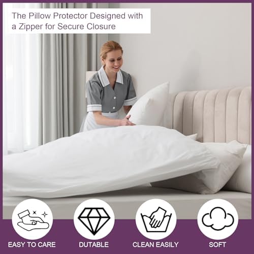 Shimeyao 12 Pcs Zippered Pillow Protectors Bulk Standard Size