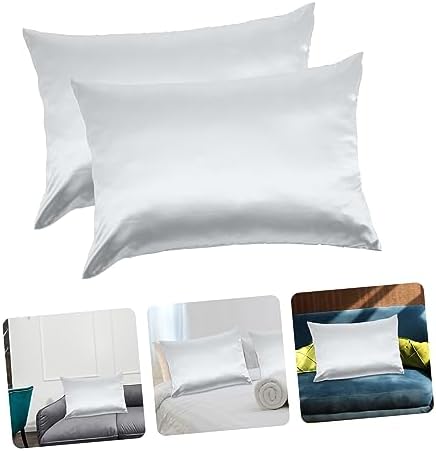 MAGICLULU Cooling Pillow Cases Soft Polyester Zipper Breathable Silver Grey
