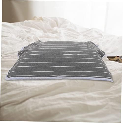KICHOUSE 2pcs Anti-Skid Breathable Pillow Protector with Gray Stripes