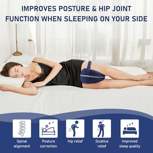 Ergonomic Side Sleeper Leg Pillow for Hip Knee Support Grey