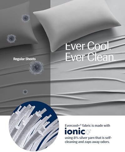 REST Evercool Cooling Pillow Cases - 2 Pack Silver Infused Hygienic Soft