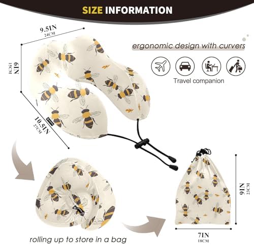 ALAZA Travel Neck Pillow with Memory Foam and Washable Cover