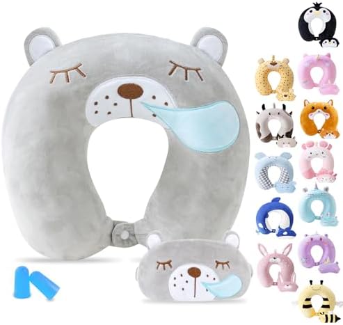 Cirorld Travel Pillow for Kids Bear 9-12 YO