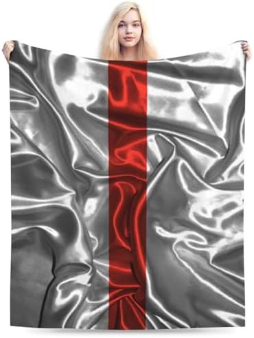 ZKLCRYTR Silk Style Thin Red Line Flag Throw Blanket