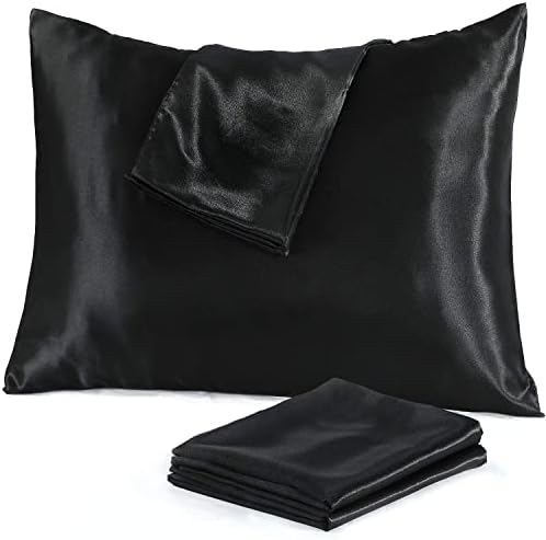 Niagara Black Satin Pillow Protectors 4 Pack 1