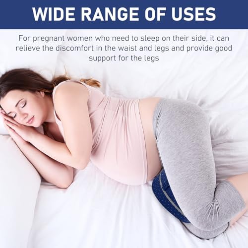 Ergonomic Side Sleeper Leg Pillow for Hip Knee Support Grey