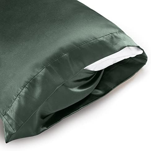 Vonty 2Pcs Body Satin Pillowcases - Forest Green