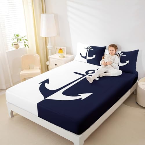 Castle Fairy Nautical Anchor Sheet Set with 2 Pillowcases