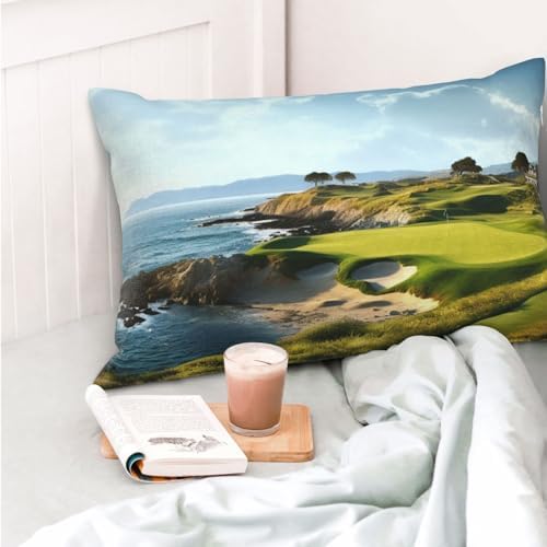 Seaside Golf Course Pillow Cases Set of 2 Microfiber with Hidden Zipper