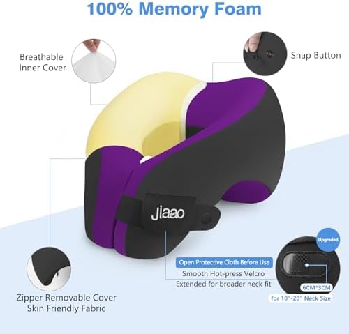 Jiaao Travel Neck Pillow with Eye Mask and Earplugs