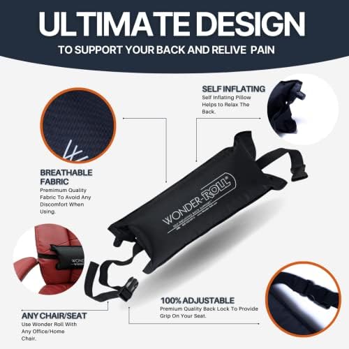 Wonder-Roll Self Inflating Lumbar Pillow for Lower Back Support