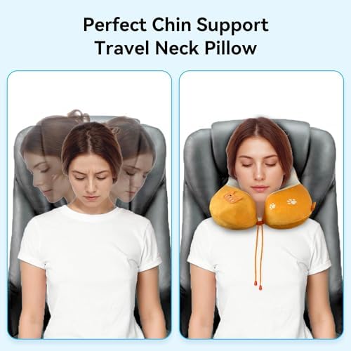 COMFIER Travel Pillow with Heat and Vibration Massage 1