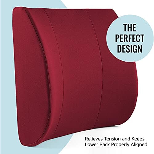 DMI Memory Foam Lumbar Pillow with Strap for Back Pain Relief