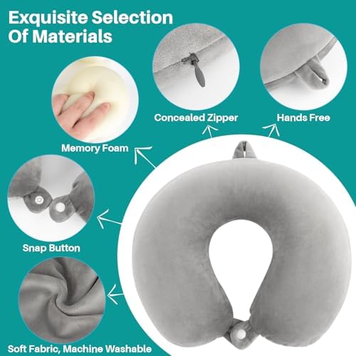 Rainflow Memory Foam Travel Pillow with Washable Cover