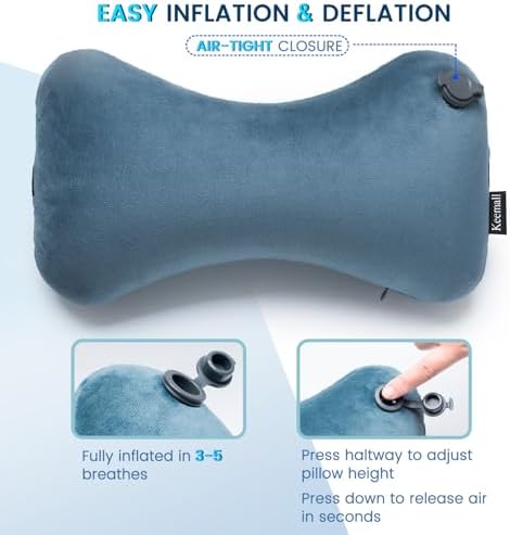 Keemall Inflatable Car Neck Pillow - Adjustable Support for Driving and Travel