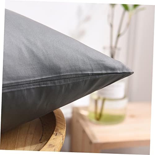 HOLIDYOYO 1 Pair Dark Grey Cotton Pillowcase - Soft Simple Design 1