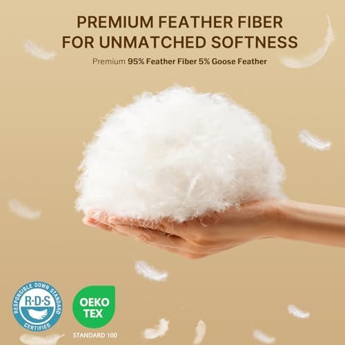 Felo Goose Feather Down Pillows Set of 2 Queen Size