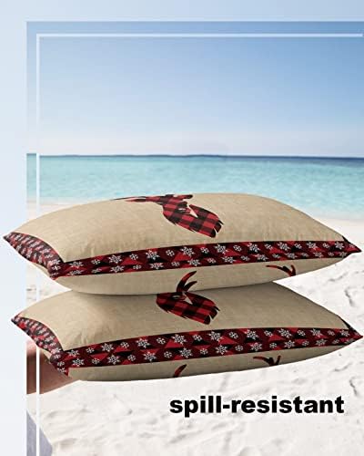 Waterproof Pillow Protector 2 Pack - Black Red Buffalo Plaid