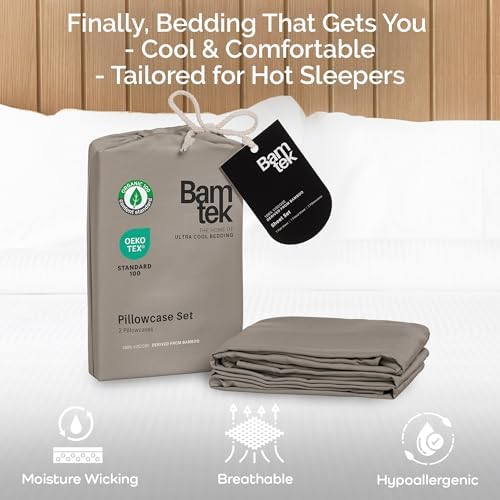 Bamtek Bamboo Cooling King Size Pillowcase Set of 2