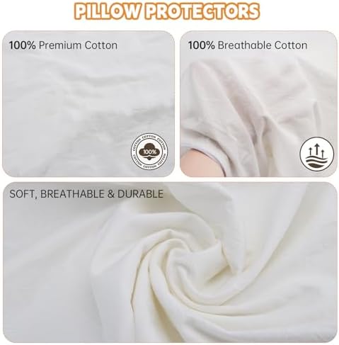 Runhike Pure Cotton Pillow Protector Sealy Compatible