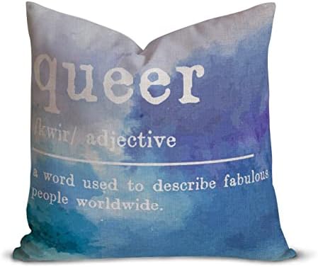 Queer Vocabulary Pillow Cover 12x12in Cotton Linen