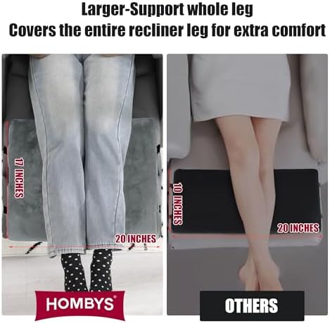 HOMBYS Extra Large Recliner Leg Pillow - Light Grey