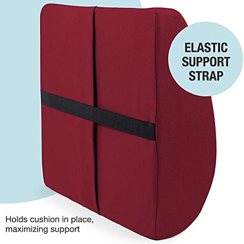 DMI Memory Foam Lumbar Pillow with Strap for Back Pain Relief