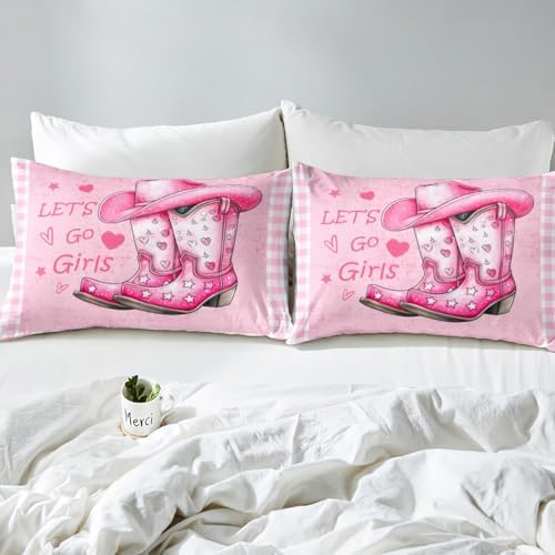 Manfei Cowgirl Sheet Set with 2 Pillowcases Queen Size