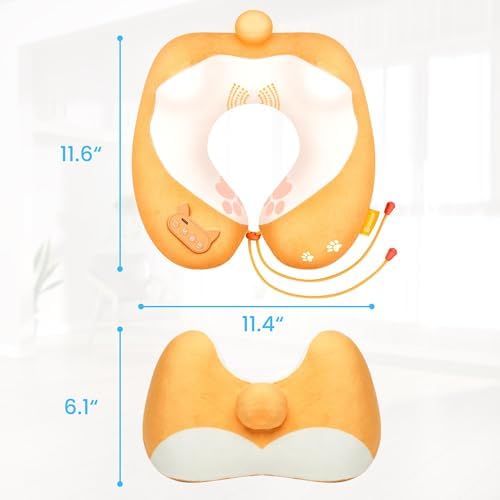 COMFIER Travel Pillow with Heat and Vibration Massage 1