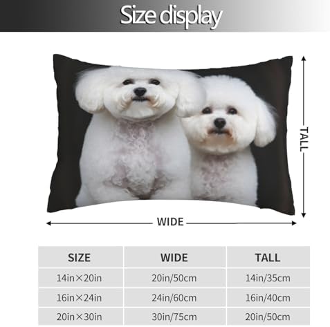 Bichon Frise Pillowcases Set of 2 - Microfiber Soft with Hidden Zipper