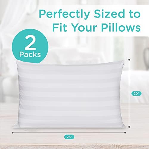 Continental Bedding Damask Zippered Pillow Protector Set of 2