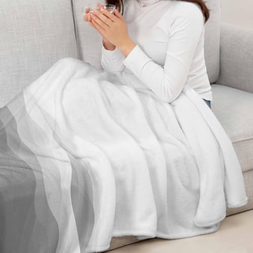 Pinroote Grey Ombre Flannel Microfiber Throw Blanket