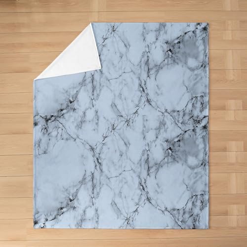 jejeloiu Fuzzy Marble Throw Blanket 40x50 Modern Plush Bedding