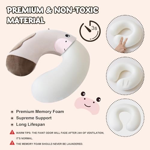 Cirorld Travel Pillow for Kids 9-12 YO Cow Animal Design