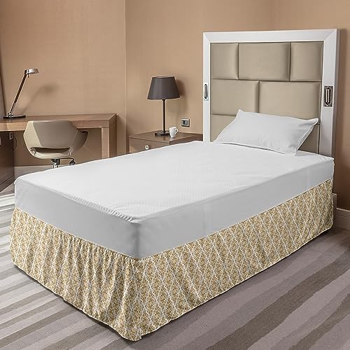 Ambesonne Victorian Elastic Bed Skirt with Baroque Pattern