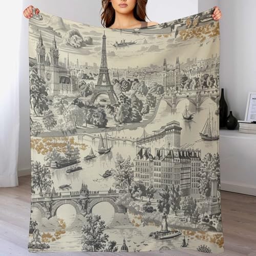 HDESDIS Abstract City Flannel Throw Blanket 40x50 Inch