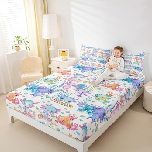 Castle Fairy Axolotl Sheet Set Twin Size Deep Pocket