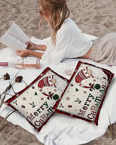 Waterproof Pillow Protectors 2 Pack - Christmas Gnome Design