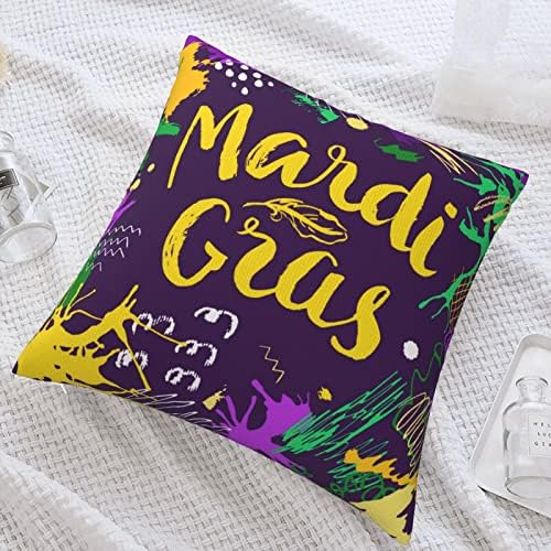 Mardi Gras Throw Pillow Covers 18x18 Inches Double-Sided Design