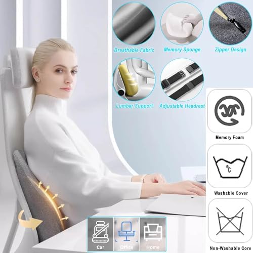 GOFOME Car Neck Lumbar Support Pillow Set