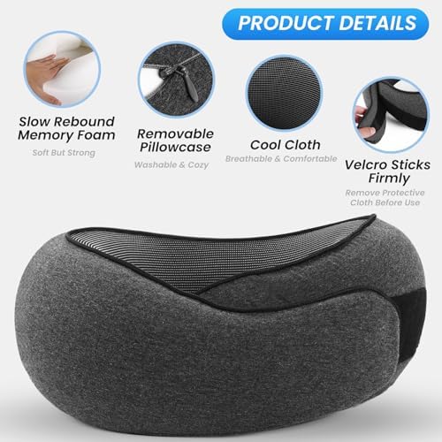 Badink Ergonomic Snail Neck Pillow with Magic Strap
