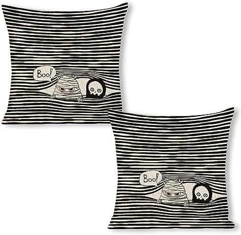 JOJOART Ghost Mummy Halloween Pillow Covers Set of 2 1